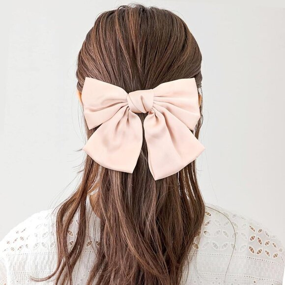 Large Satin Hair Bow Pack 8 Inch Oversized Knot French Barrette Hair Clips main image 5